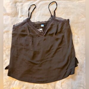 Old Navy Black Lace Trim Chemise